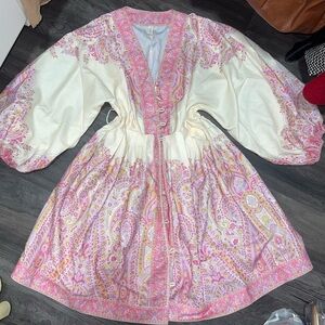 Bohemian Pink and Cream Dress